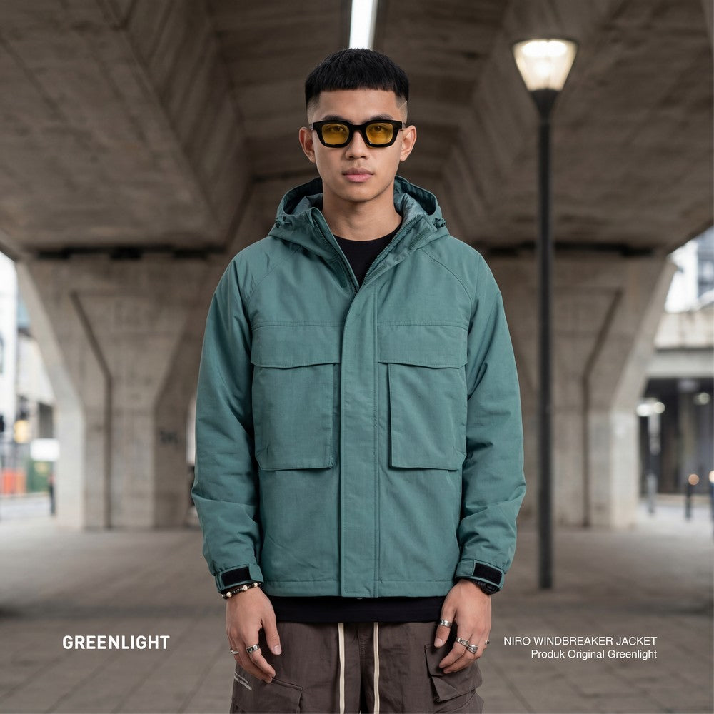 Greenlight Men's Windbreaker Jacket Regular Fit Crinkle Taslan Niro OL-C060426