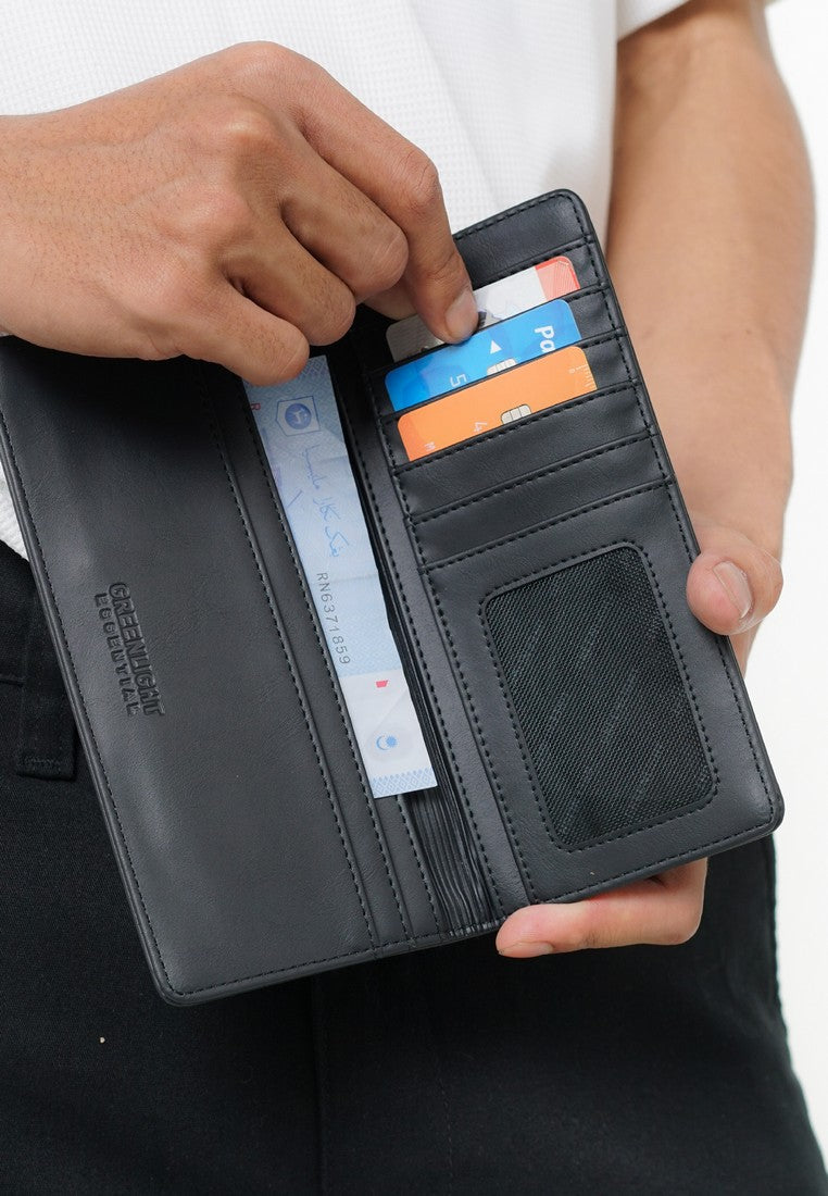 Greenlight Essential Men's Long Bifold Wallet Synthetic Leather Ascend HP-010126