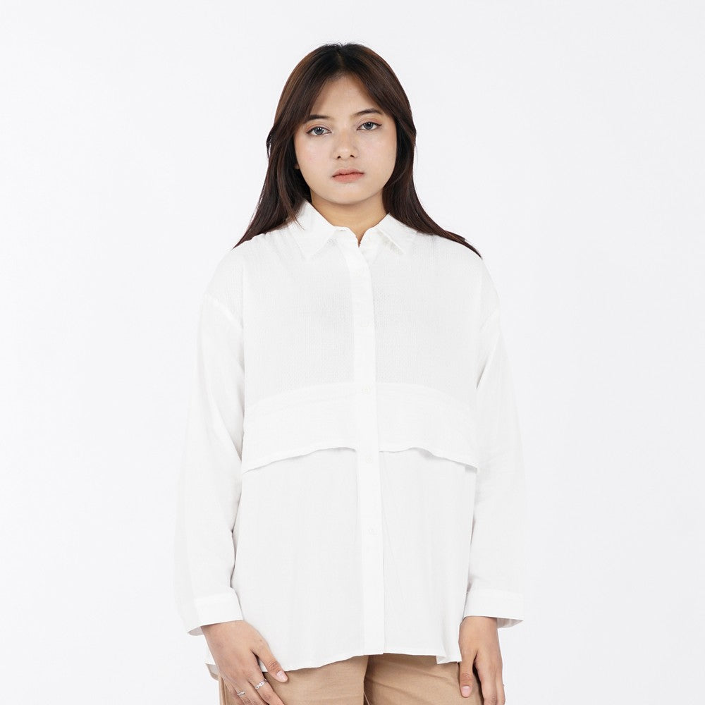 Greenlight Women's Shirt Long Sleeve Loose Fit Drawstring Sooka HP-010325