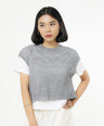 Greenlight Kaos Wanita dengan Vest Crochet Rajut Loose Fit Zia HP-C020326