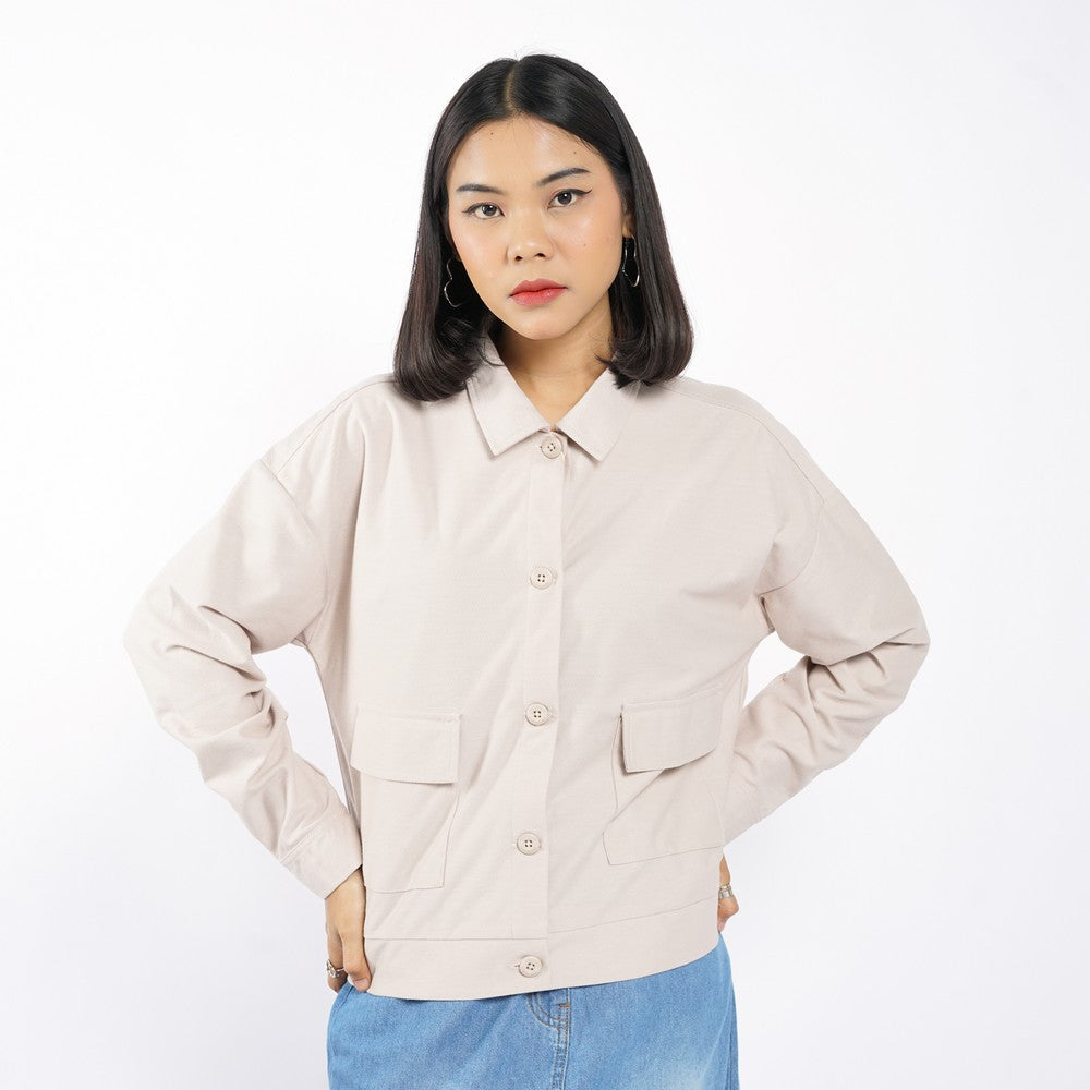 Greenlight Women's Buttoned Jacket Loose Fit Twill Maika HP-C010726