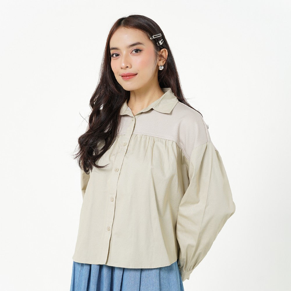 Greenlight Women's Shirt Long Sleeve Loose Fit Cotton Kira HP-C010126