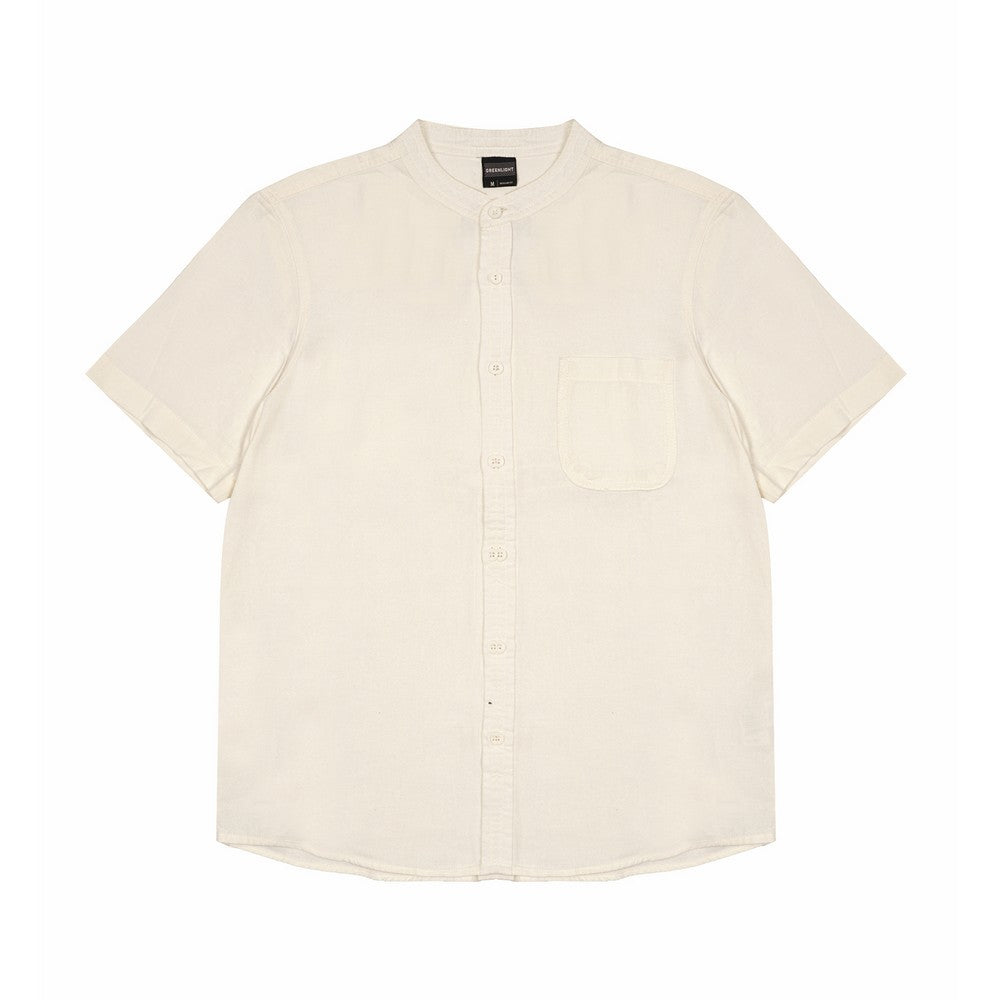 Greenlight Men's Basic Shirt Short Sleeve Regular Fit Mandarin Collar Leandro HP-C040125