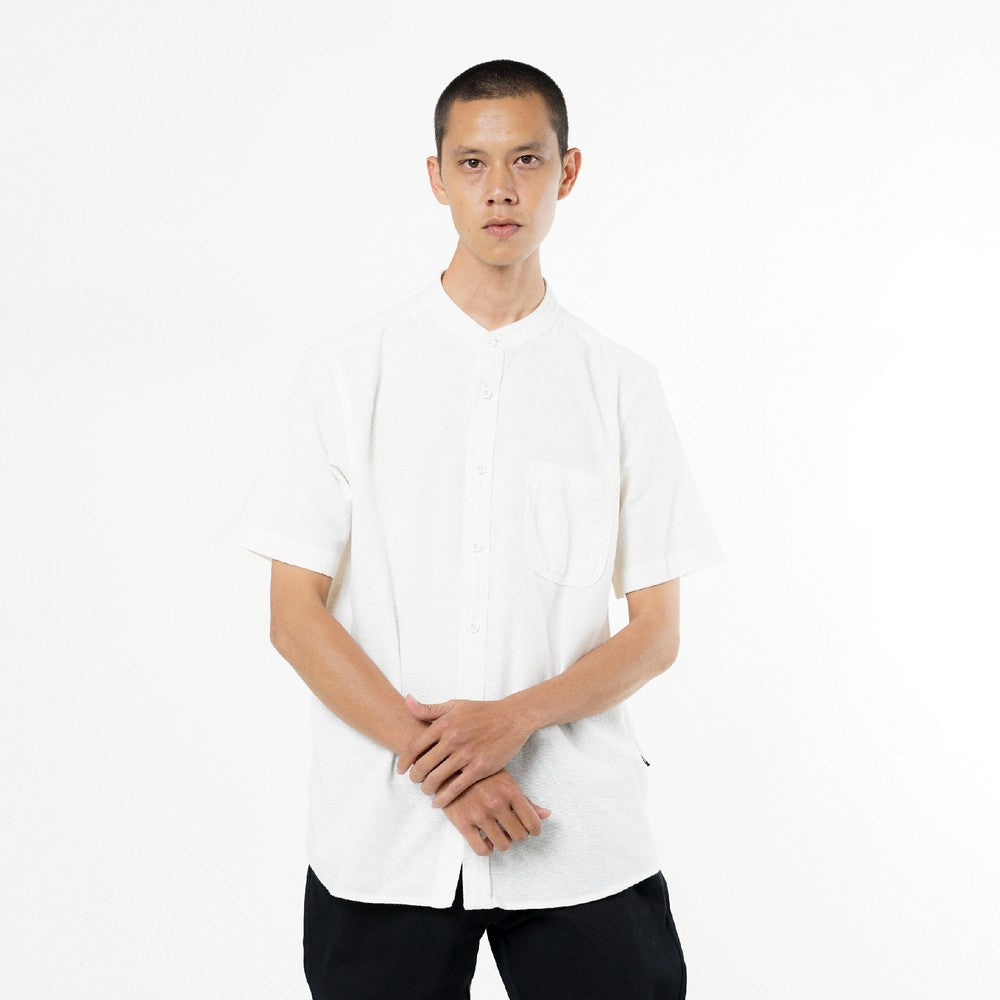 Greenlight Men's Basic Shirt Short Sleeve Regular Fit Mandarin Collar Leandro HP-C040125