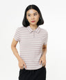 Greenlight Women's Collar T-Shirt Short Sleeve Basic Fit Stripe Tee Sana HP-C030326