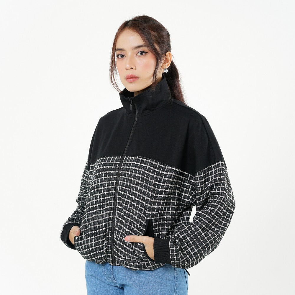 Greenlight Women's Zipper Jacket Loose Fit Baby Terry Jacquard Sasha HP-C030626