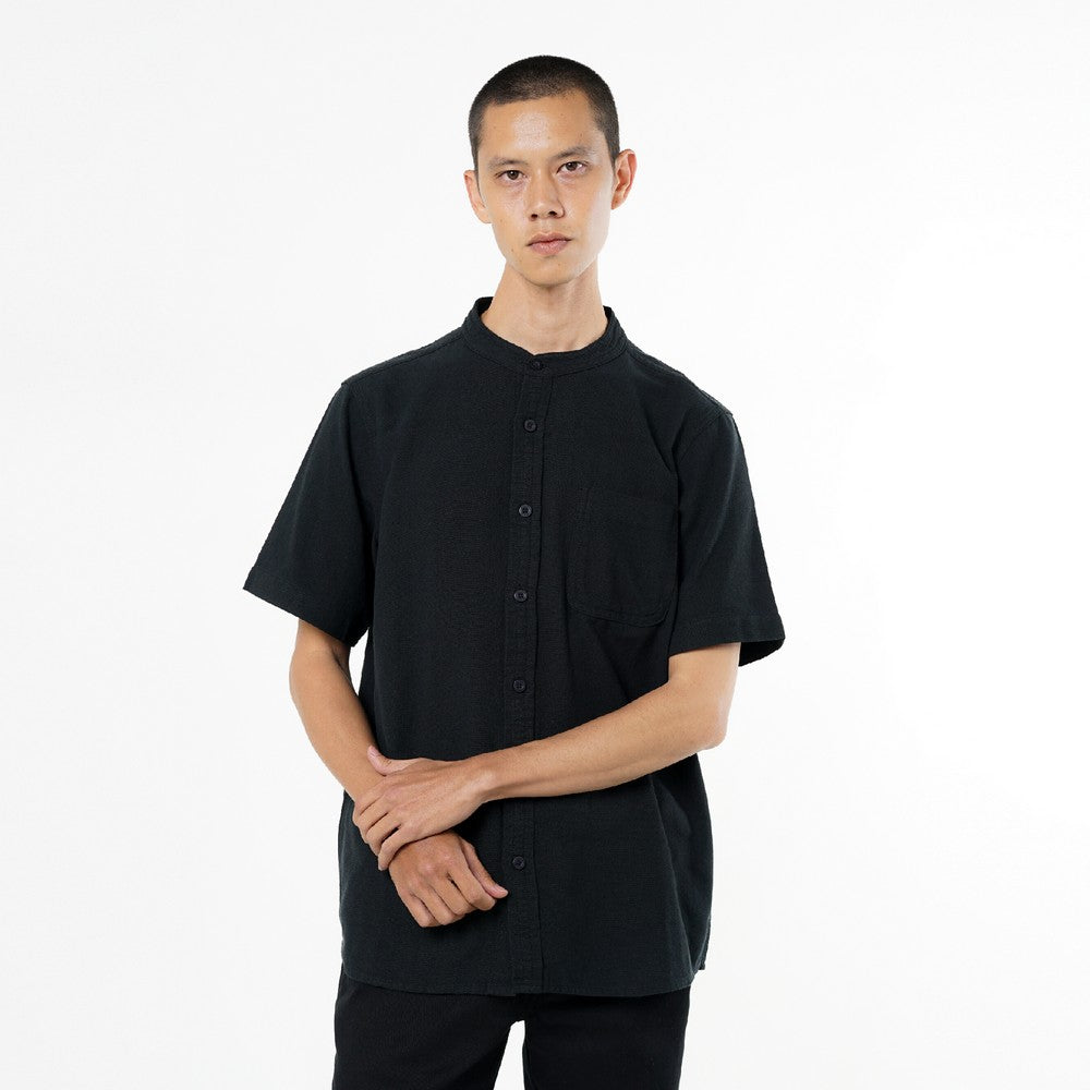 Greenlight Men's Basic Shirt Short Sleeve Regular Fit Mandarin Collar Leandro HP-C040125