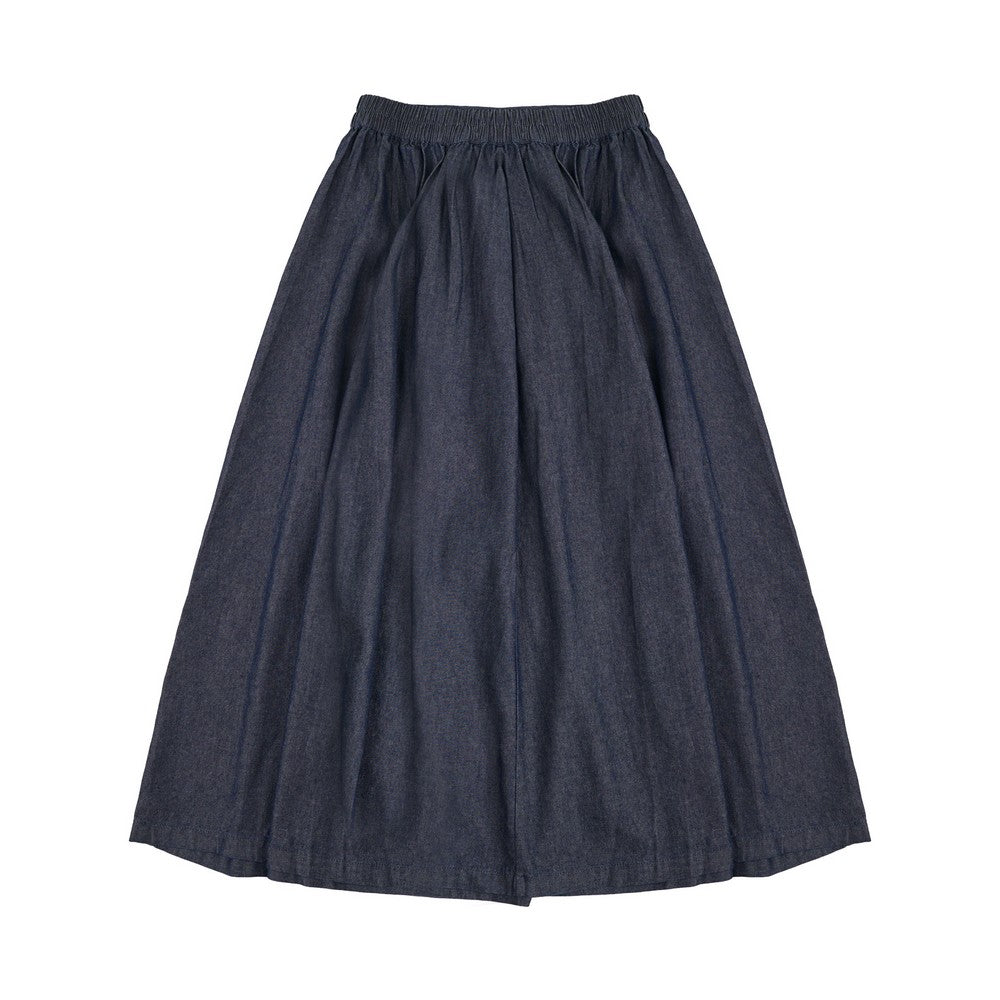 Greenlight Women's Midi Pleated A Line Skirt Cotton Denim Kay HP-C030126
