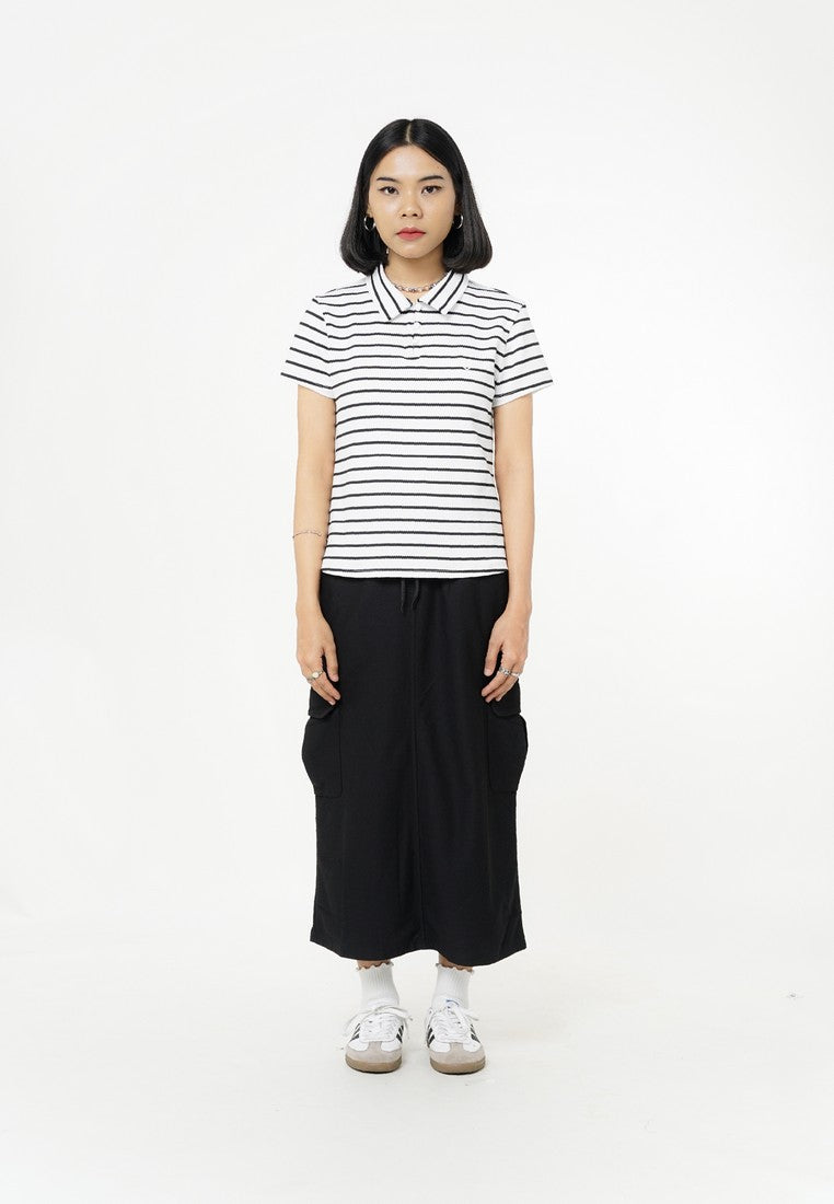 Greenlight Women's Collar T-Shirt Short Sleeve Basic Fit Stripe Tee Sana HP-C030326