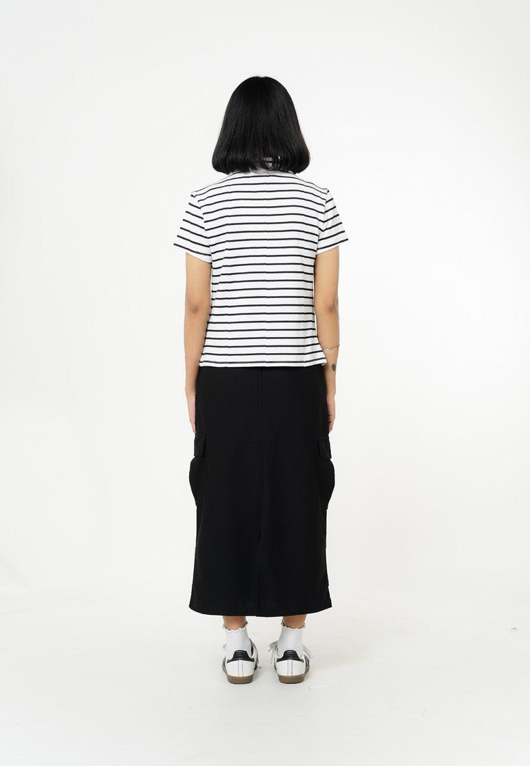 Greenlight Women's Collar T-Shirt Short Sleeve Basic Fit Stripe Tee Sana HP-C030326
