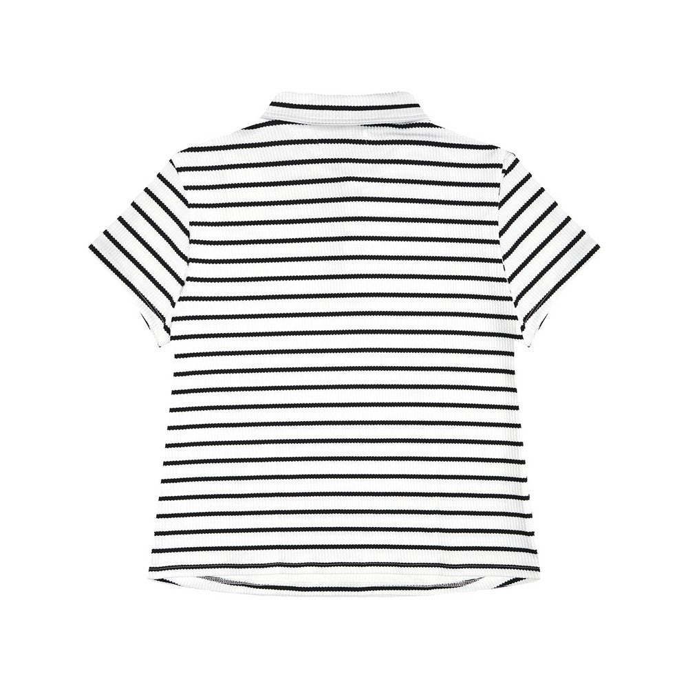 Greenlight Women's Collar T-Shirt Short Sleeve Basic Fit Stripe Tee Sana HP-C030326