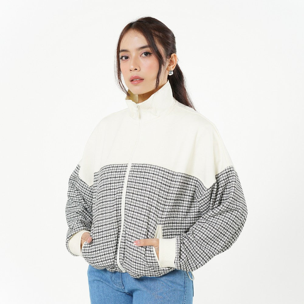 Greenlight Women's Zipper Jacket Loose Fit Baby Terry Jacquard Sasha HP-C030626