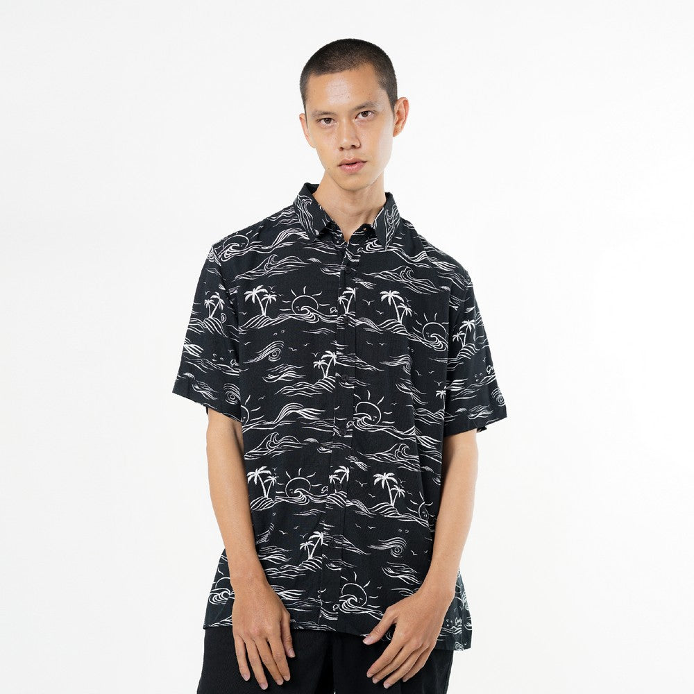 Greenlight Men's Shirt Short Sleeve Regular Fit Rayon Full Print Connor HP-C070225