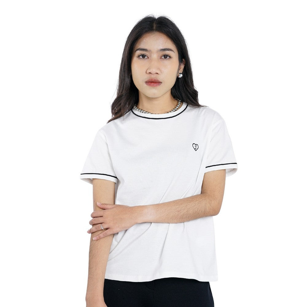 Greenlight Women's T-Shirt Short Sleeve Loose Fit Cotton Basic Logo Makoto HP-C111024