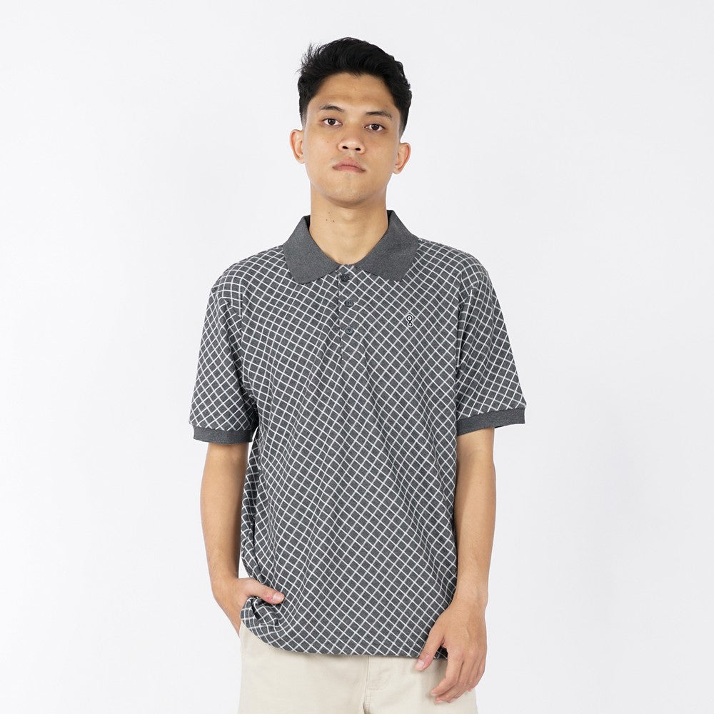 Greenlight Men's Collar T-Shirt Short Sleeve Regular Fit Jacquard Button OL-230825