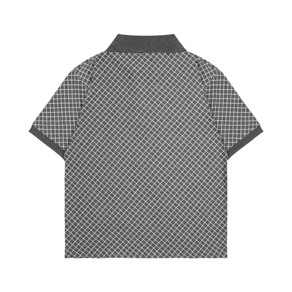 Greenlight Men's Collar T-Shirt Short Sleeve Regular Fit Jacquard Button OL-230825