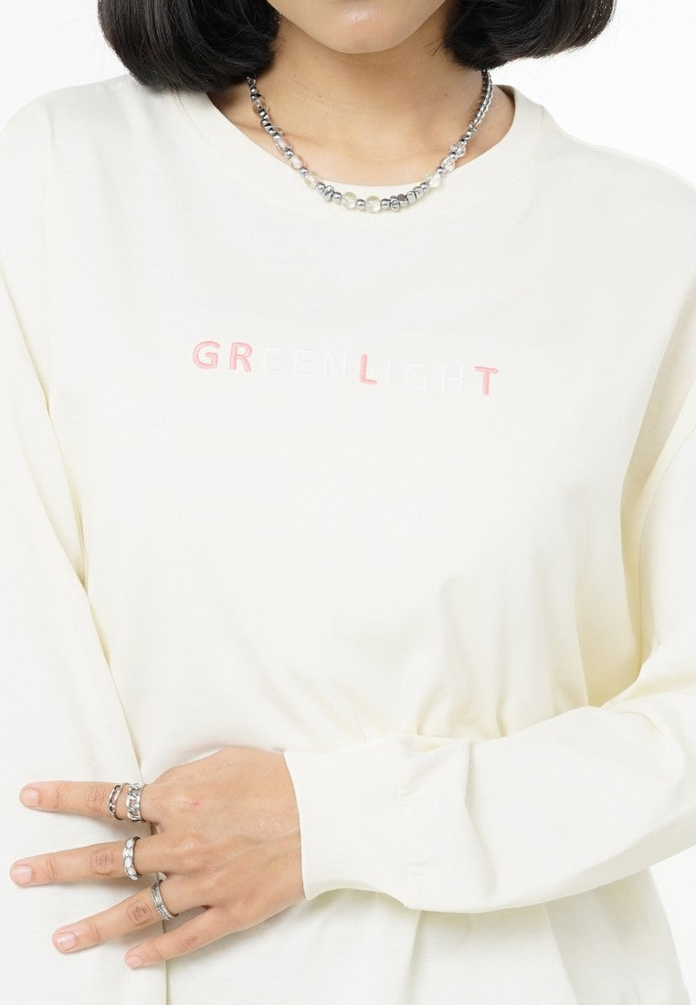 Greenlight Women's T-Shirt Long Sleeve Loose Fit Cotton Akino C010326