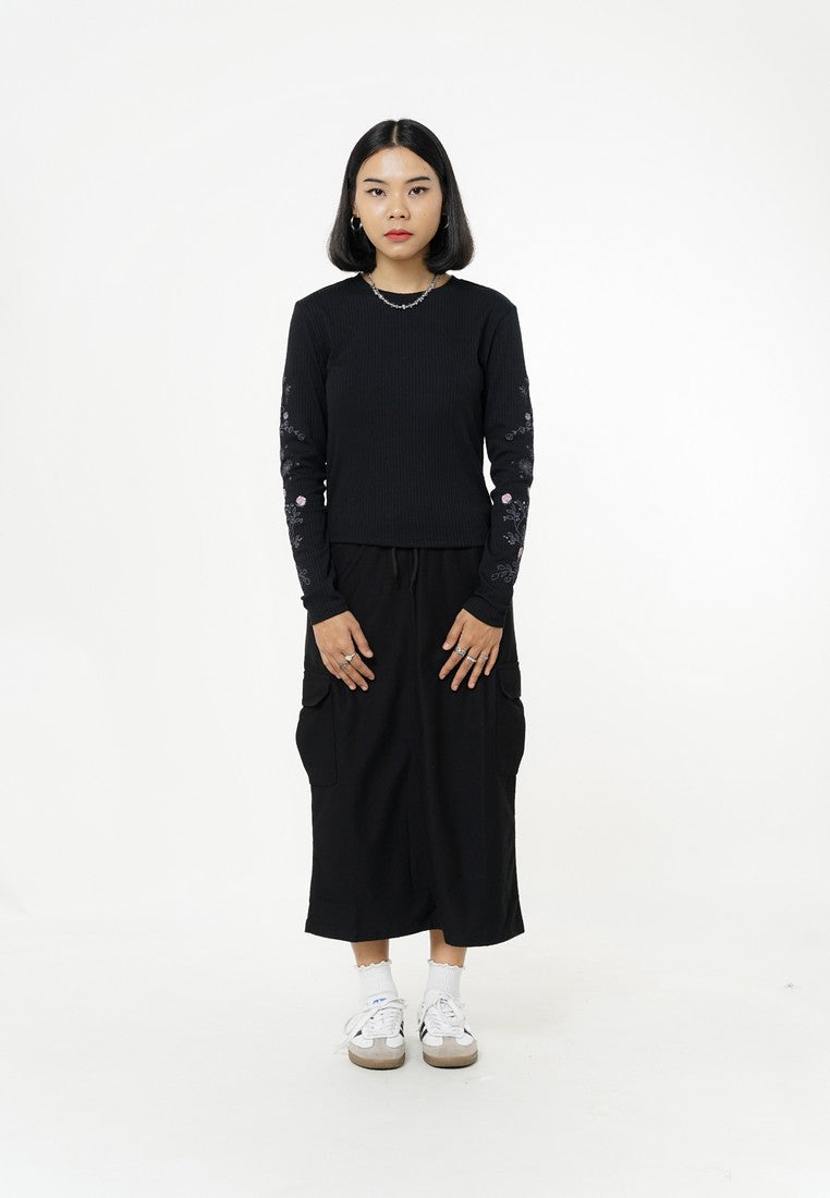 Greenlight Women's T-Shirt Long Sleeve Body Fit Embroidery Kahari HP-C010326