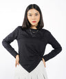 Greenlight Women's T-Shirt Long Sleeve Loose Fit Cotton Twisted Side Emiri C070626