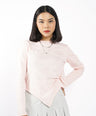 Greenlight Women's T-Shirt Long Sleeve Loose Fit Cotton Twisted Side Emiri C070626