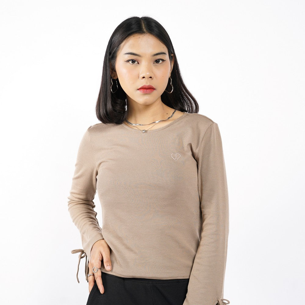 Greenlight Women's T-Shirt Long Sleeve Loose Fit Ribbon Shisa C120626