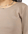 Greenlight Women's T-Shirt Long Sleeve Loose Fit Ribbon Shisa C120626