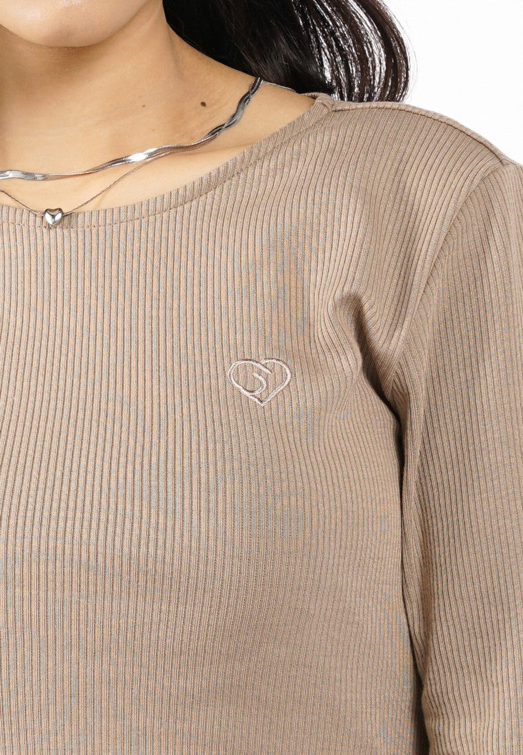 Greenlight Women's T-Shirt Long Sleeve Loose Fit Ribbon Shisa C120626
