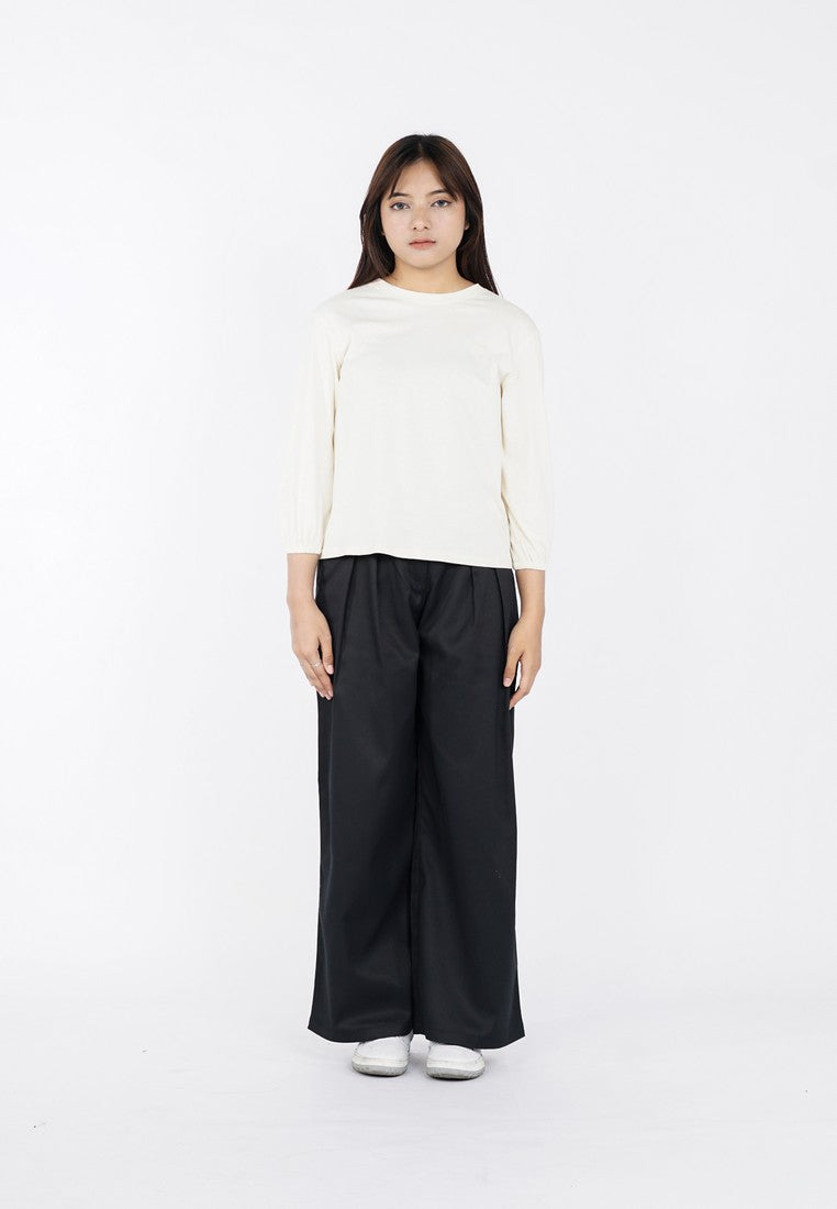 Greenlight Women's Basic T-Shirt Long Balloon Sleeve Loose Fit Cotton Erisa HP-120225