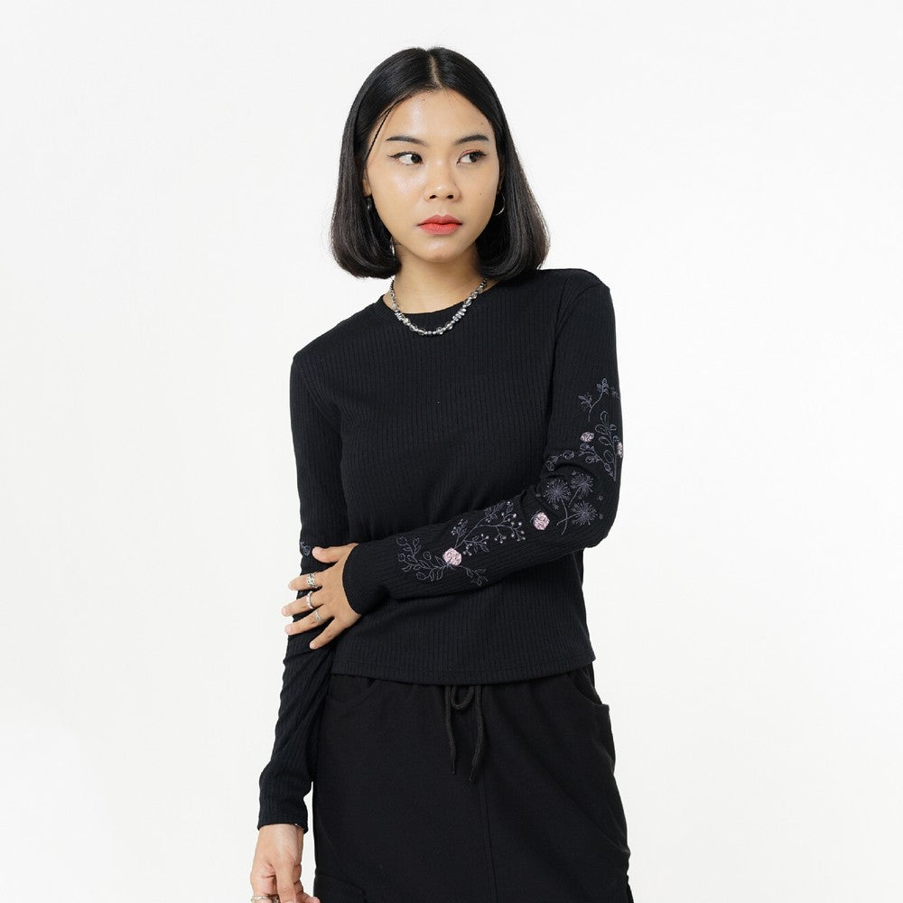 Greenlight Women's T-Shirt Long Sleeve Body Fit Embroidery Kahari HP-C010326