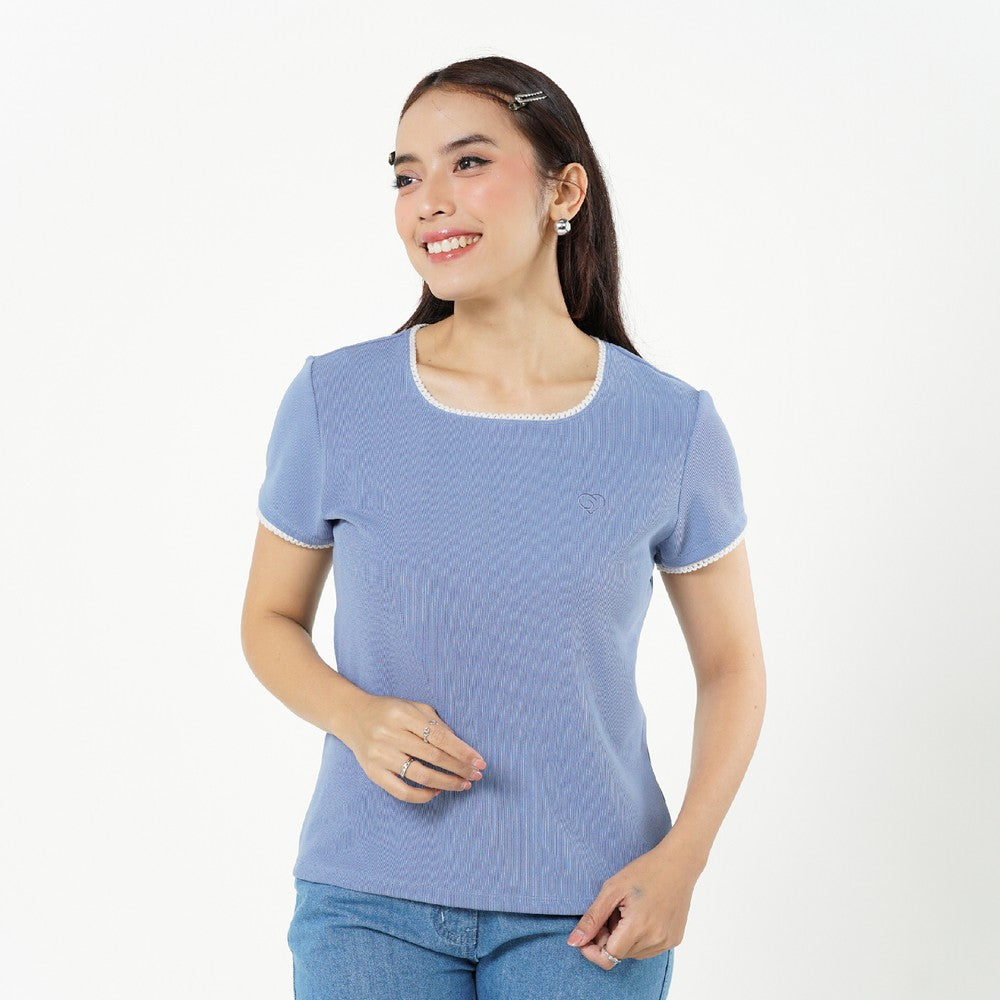 Greenlight Women's T-Shirt Short Sleeve Body Fit Mini Rib Takane HP-C010526