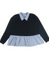 Greenlight Women's Collar Shirt Long Sleeve Color Block Blouse Baby Terry Harumi HP-C010225