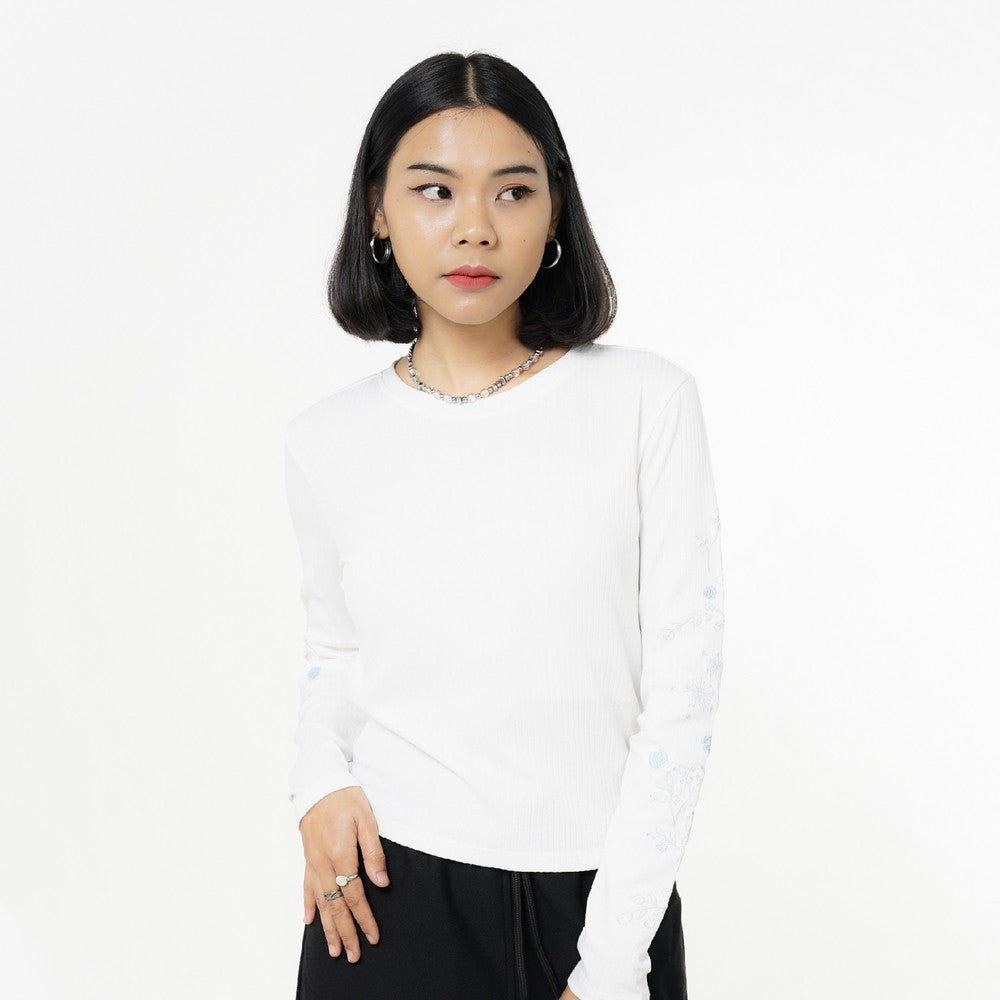 Greenlight Women's T-Shirt Long Sleeve Body Fit Embroidery Kahari HP-C010326