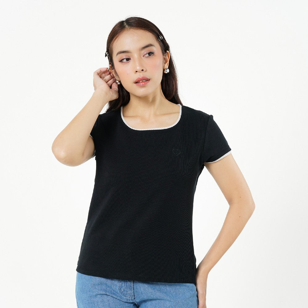 Greenlight Women's T-Shirt Short Sleeve Body Fit Mini Rib Takane HP-C010526