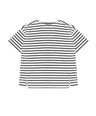 Greenlight Women's T-Shirt Short Sleeve Slim Fit Stripe Slit Funani C011024